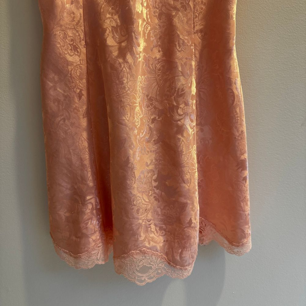 Vintage Victorias Secret Gold‎ Label Medium Slip Dress Satin Chemise Pink Lace - Picture 7 of 13